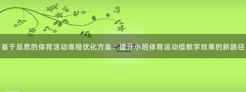 smg五星体育：基于反思的体育活动课程优化方案：提升小班体育运动操教学效果的新路径